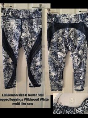 lululemon athletica Never Still Cropped Leggings in Wildwood White Multi